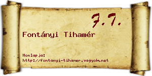 Fontányi Tihamér névjegykártya